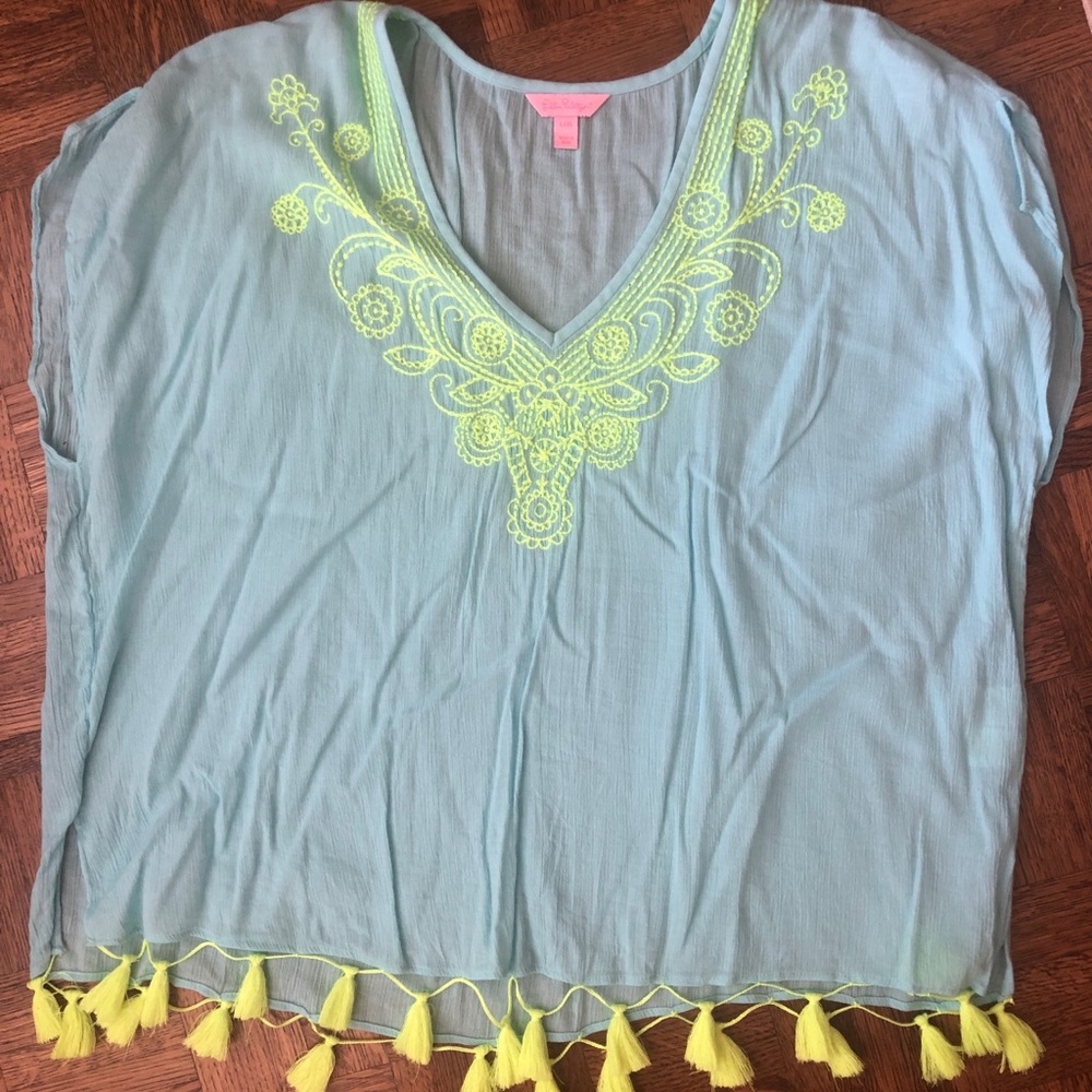 Lily Pulitzer aqua top